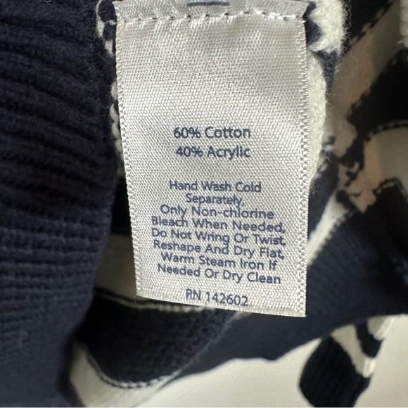 NWT Sail to Sable x Tuckernuck Navy Ivory Roll Neck Nautical Striped Sweater S - Picture 7 of 11